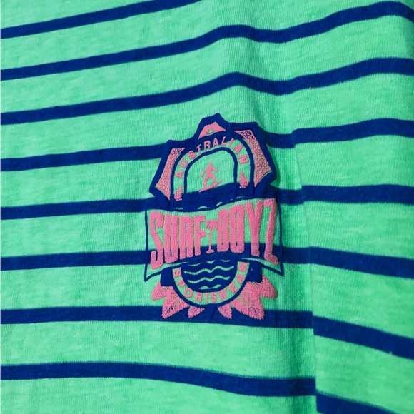 Australia Surf Boyz Neon Striped Tshirt Medium - Picture 3 of 7